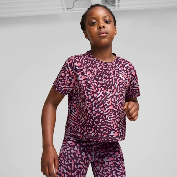 ¡PUMA Train Favorite! Camiseta corta para niños grandes. Entrena con estilo. ¡A correr!