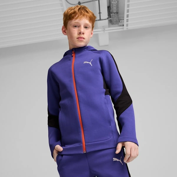 Sudadera con capucha EVOSTRIPE Puma para niños grandes estilo y comodidad sin igual ahora!
